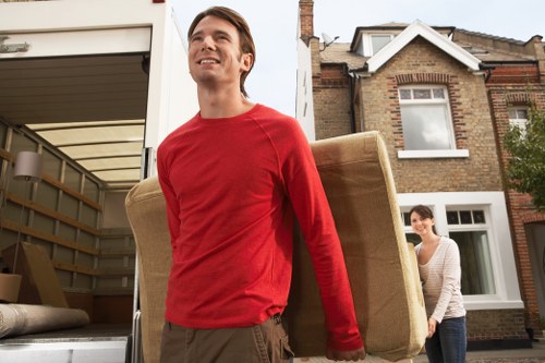 Secure packing of fragile items by removalists